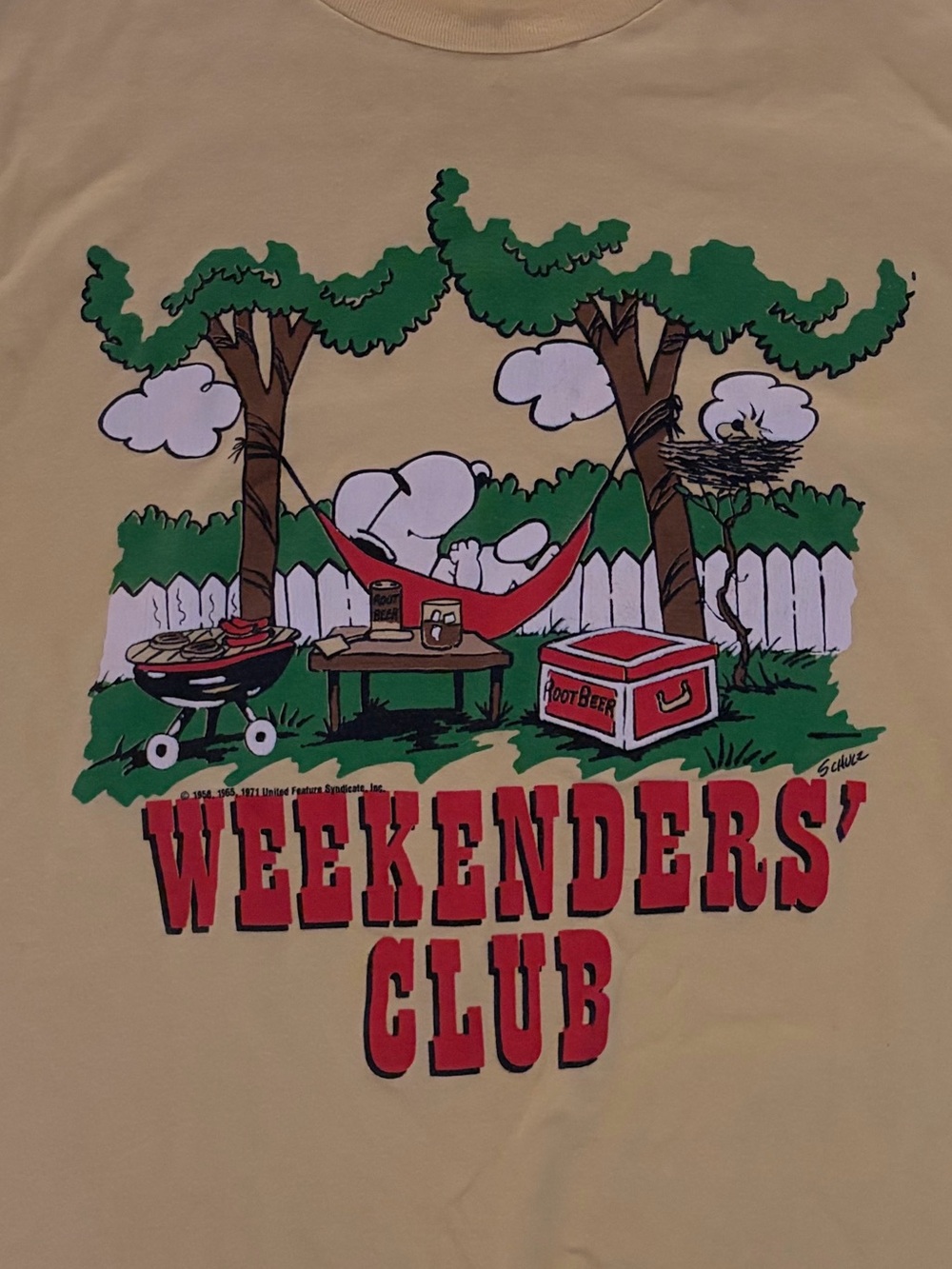 Weekend Snoopy Graphic Yellow Tee - Weekenders Vintage